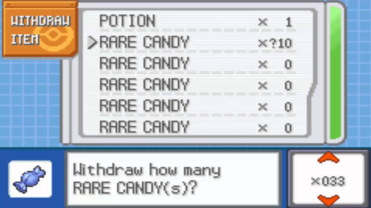 Pokemon Crystal Gameshark Rare Candy